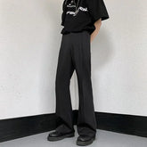 Hearujoy Cleanfit Micro Flared Suit Trousers for Men Spring Summer Elegant High-end Pants High Street Hanging Casual Long Pants for Men